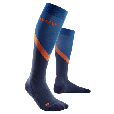 Chevron Tall Compression Socks, Men, Peacoat/Blue, Front View