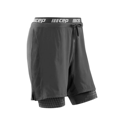 2-in-1 Training Shorts, Men, Black, Front View