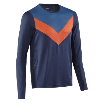 Chevron Long Sleeve Shirt, Men, Peacoat/Blue, Front View