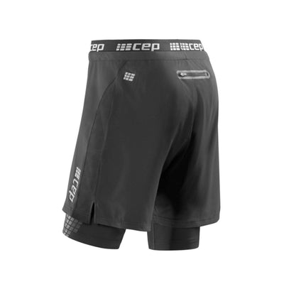 2-in-1 Training Shorts, Men, Black, Back View