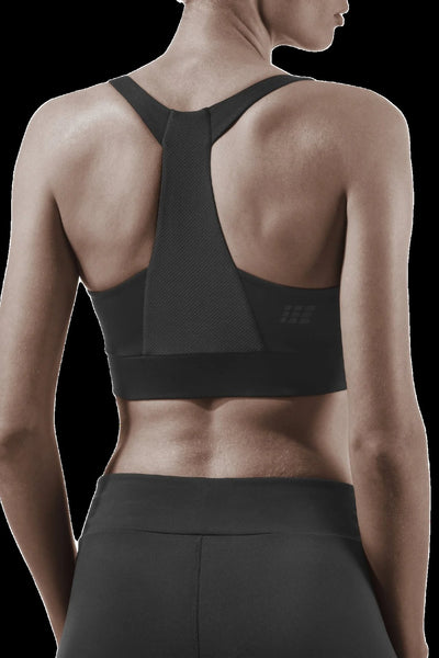 Sports Bra, Black, Back View Model