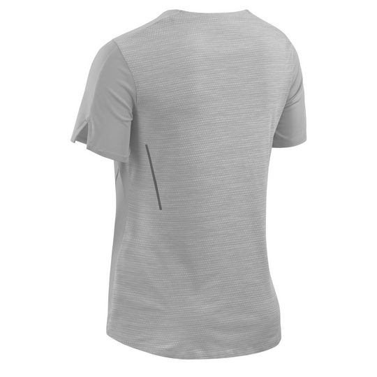 Camiseta Run manga corta, mujer, gris, vista trasera