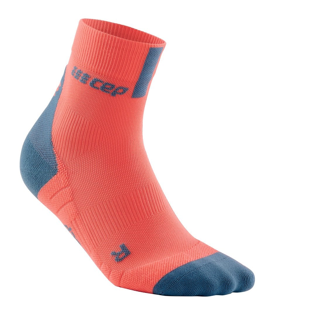 Short Compression Socks 3.0, Women, Coral/Grey - Side View