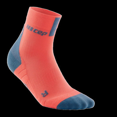 Short Compression Socks 3.0, Women, Coral/Grey - Side View