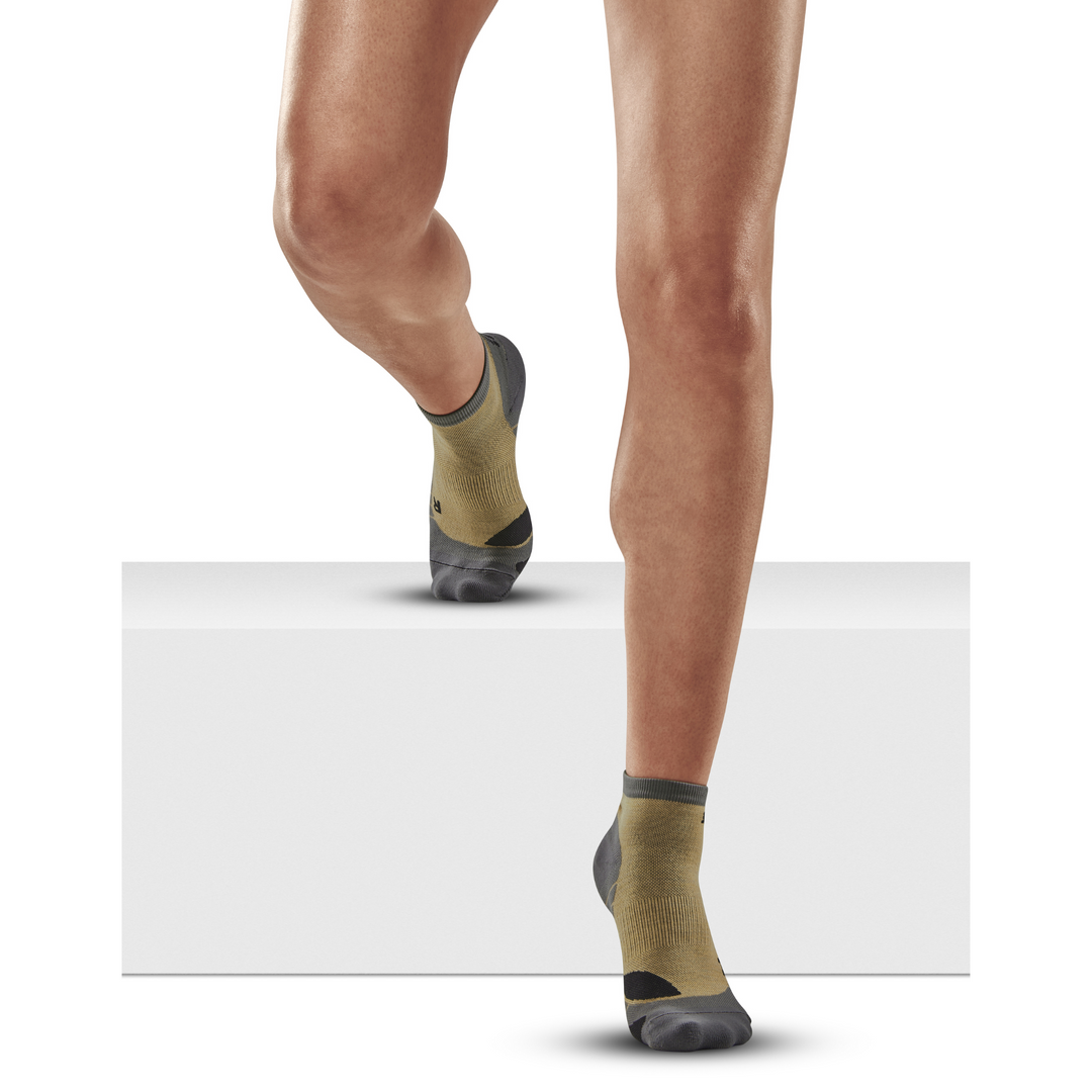 Πεζοπορία Ελαφριές Κάλτσες Συμπίεσης Χαμηλής Κοπής Merino, Γυναικείες, Μπεζ/Γκρι