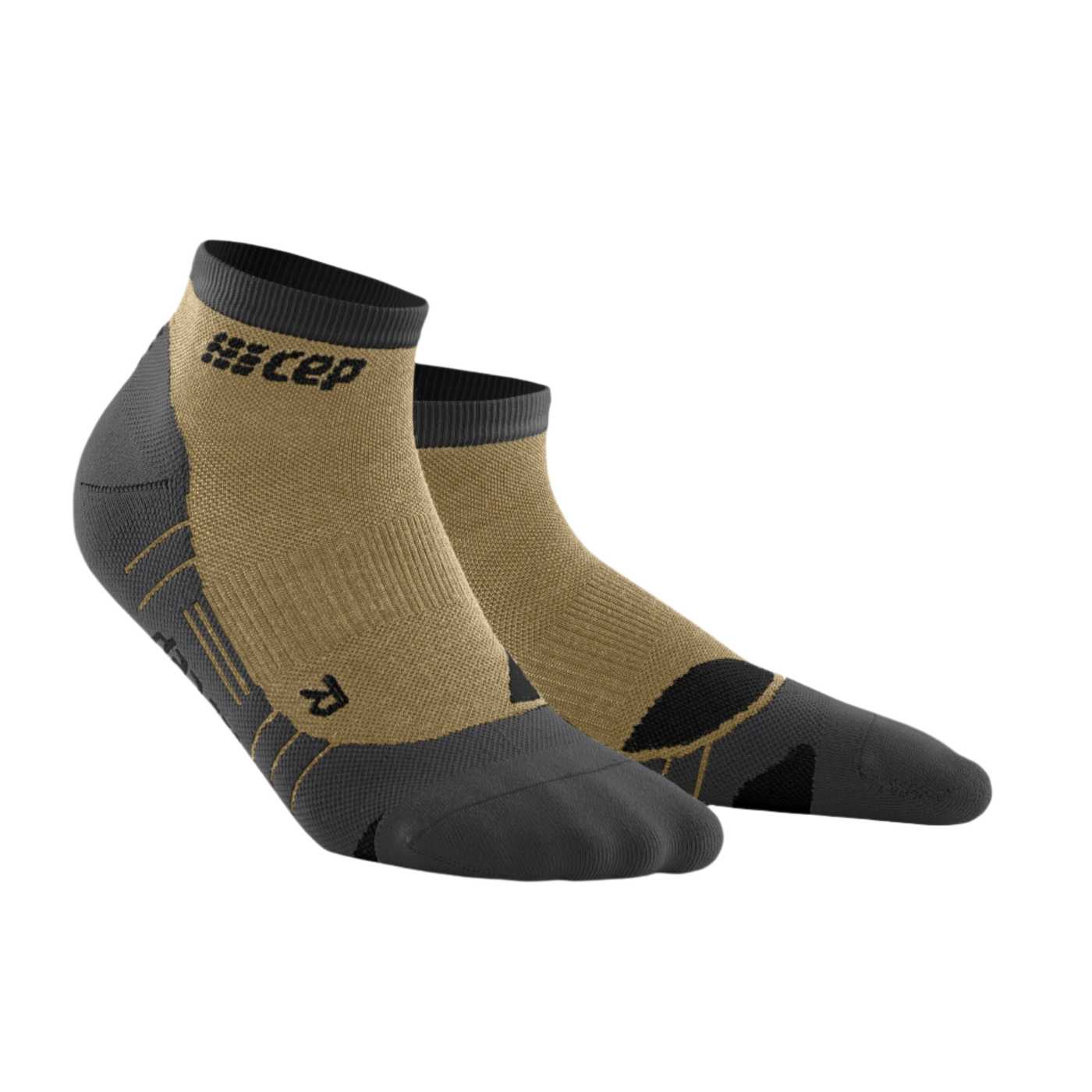 Hiking Light Merino Low Cut Compression Socks, Women, Beige/Grey, Front View