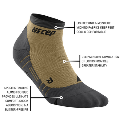 Hiking Light Merino Low Cut Compression Socks, Women, Beige/Grey, Detail