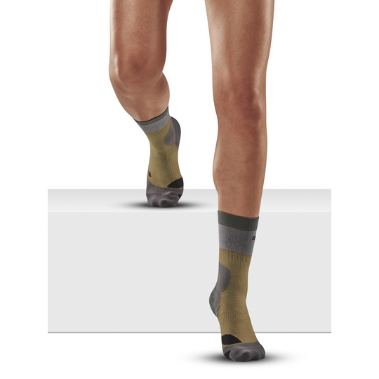 Πεζοπορία Ελαφριές Κάλτσες Συμπίεσης Μεσαίας Κοπής, Γυναικείες, Μπεζ/Γκρι