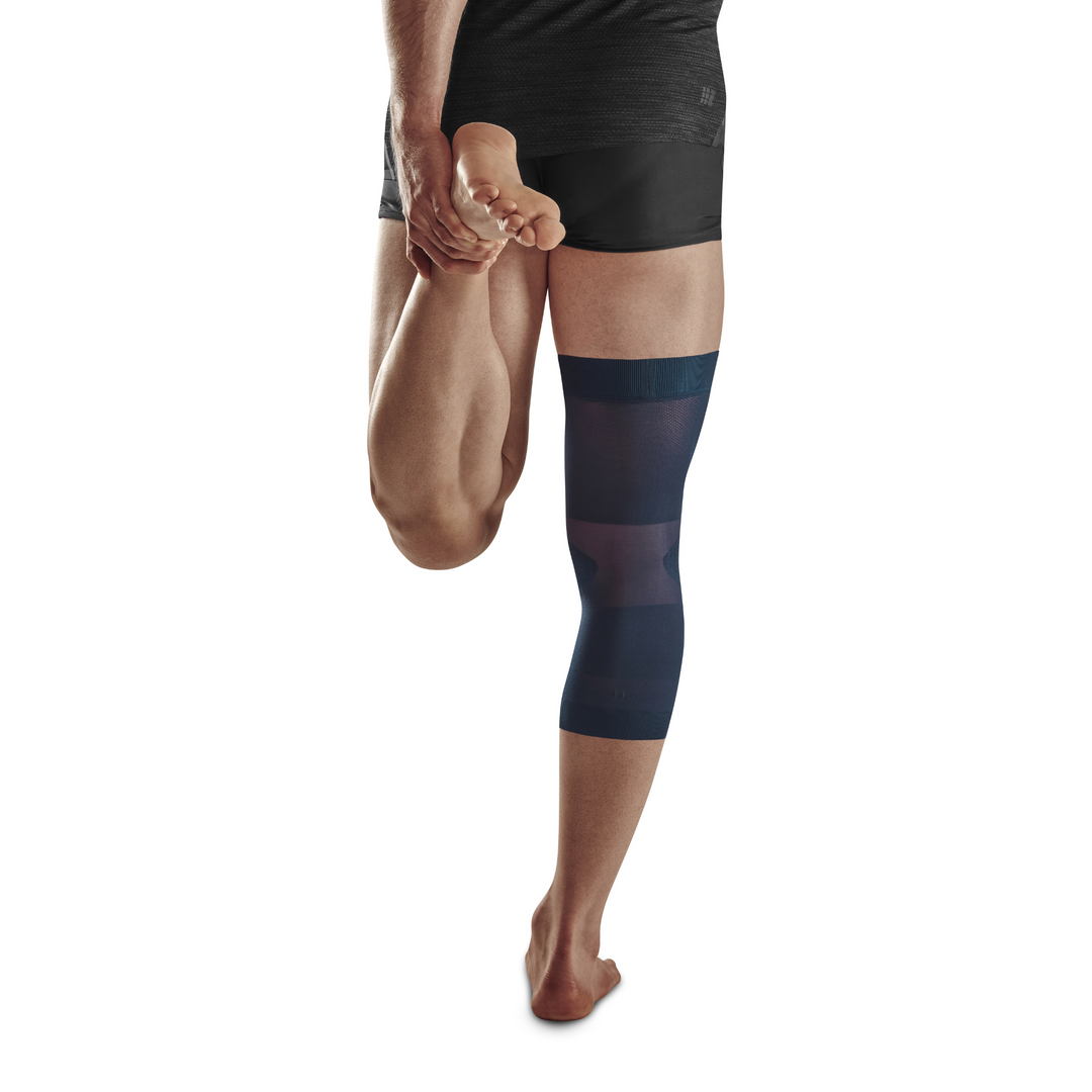 Light Support Knee Sleeve, Blue-Light, Back View Model