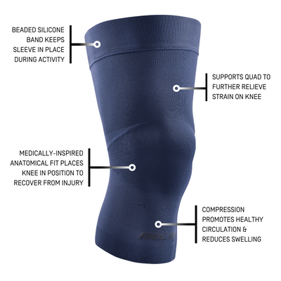 Light Support Knee Sleeve, Blue-Light, Details