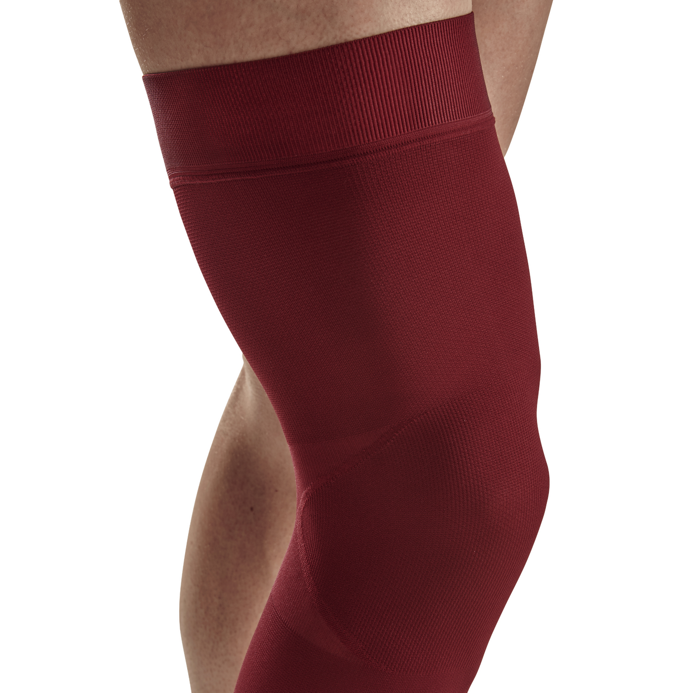 Light Support Knee Sleeve, Red-Light, Front Detail View