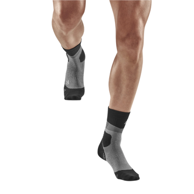 Hiking Max Cushion Mid Cut Compression Socks, Men, Grey/Black