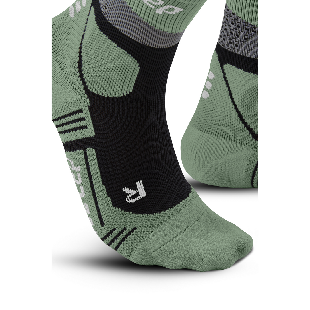 Hiking Max Cushion Mid Cut Compression Socks, Men, Grey/Mint, Foot Details