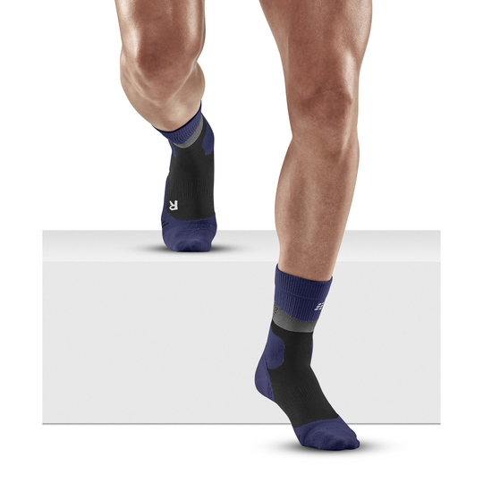 Κάλτσες συμπίεσης μεσαίας κοπής μαξιλαριού hiking max, ανδρικές, γκρι/μωβ