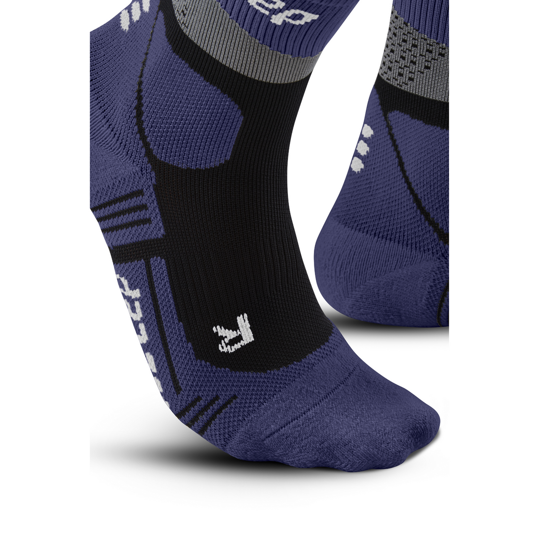 Hiking Max Cushion Mid Cut Compression Socks, Men, Grey/Purple, Foot Details