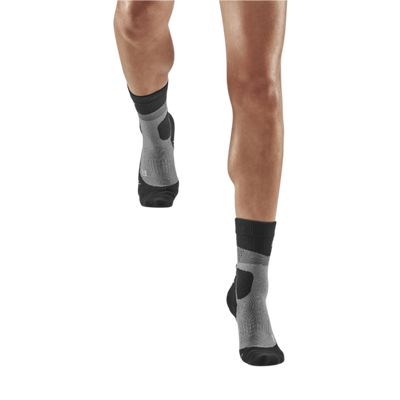 Hiking Max Cushion Mid Cut Compression Socks, Women, Grey/Black