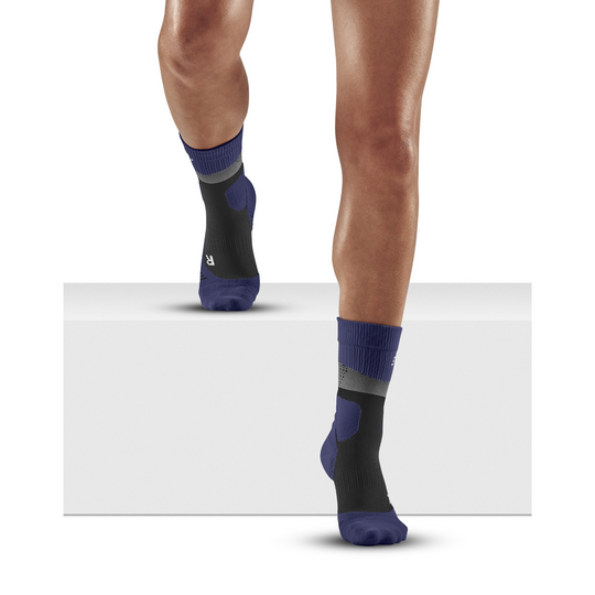 Πεζοπορία Max Cushion Κάλτσες Συμπίεσης Μέσης Κοπής, Γυναικείες, Γκρι/Μωβ