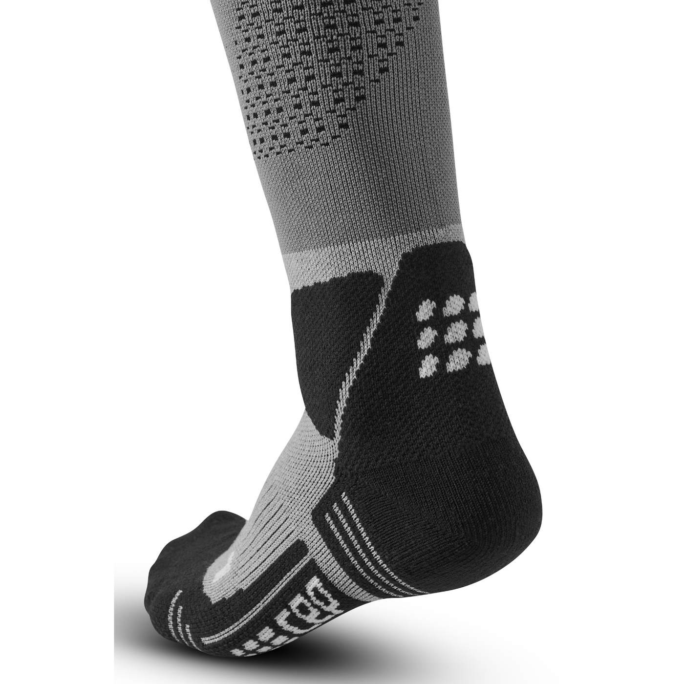 Hiking Max Cushion Tall Compression Socks, Men, Grey/Black, Side Details