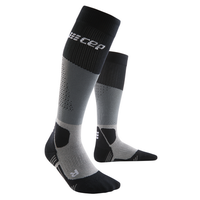 Hiking Max Cushion Tall Compression Socks, Men, Grey/Black, Side View