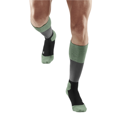 Hiking Max Cushion Tall Compression Socks, Men, Grey/Mint