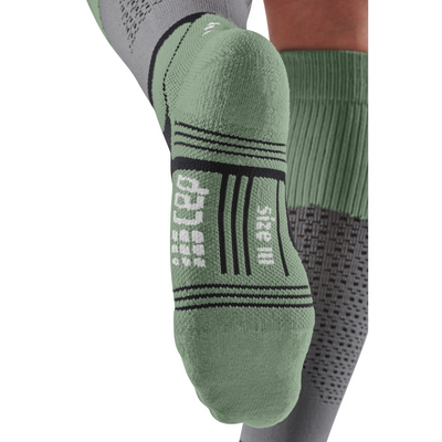 Hiking Max Cushion Tall Compression Socks, Men, Grey/Mint, Back Details