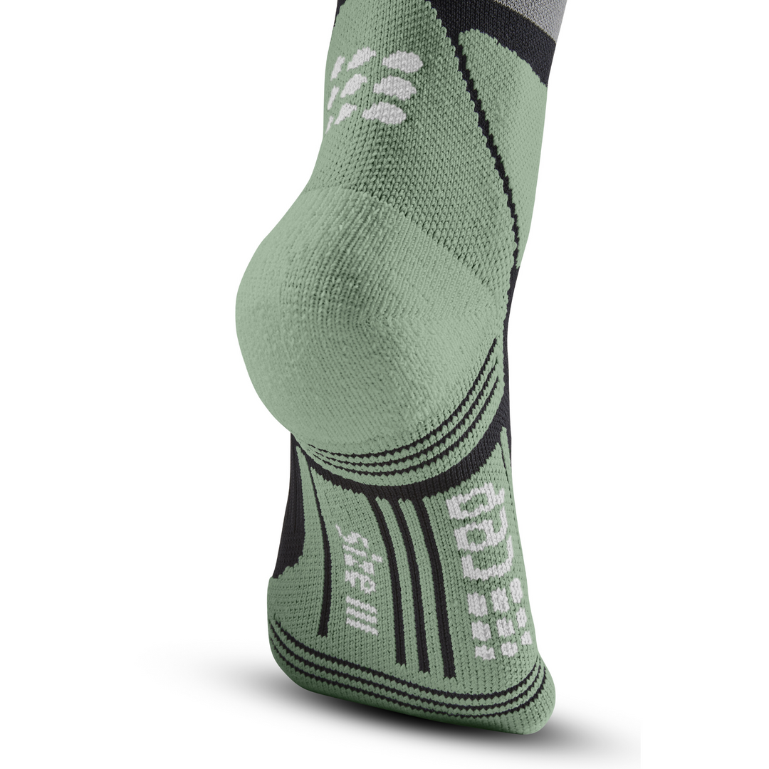 Hiking Max Cushion Tall Compression Socks, Men, Grey/Mint, Foot Details