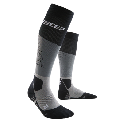 Hiking Max Cushion Tall Compression Socks, Women, Grey/Black, Side View