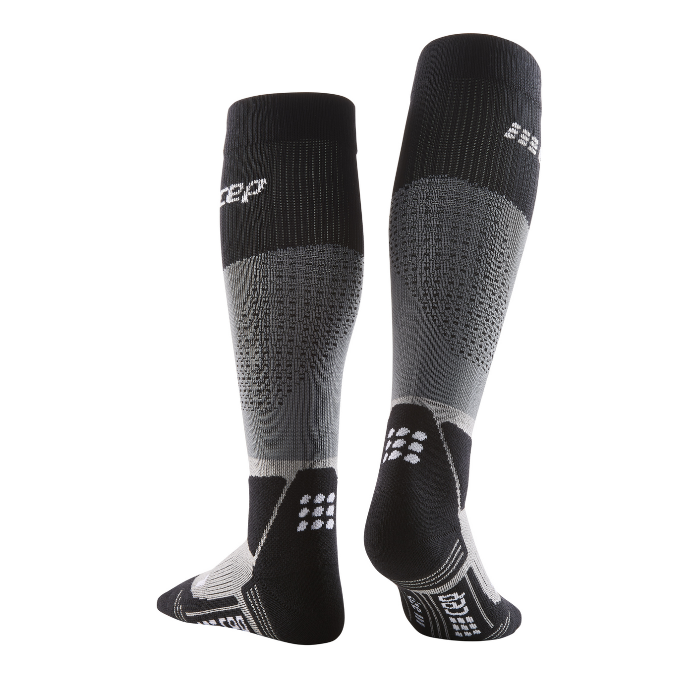 Hiking Max Cushion Tall Compression Socks, Women, Grey/Black, Back Details