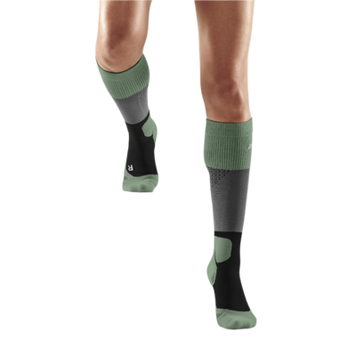 Hiking Max Cushion Tall Compression Socks, Women, Grey/Mint
