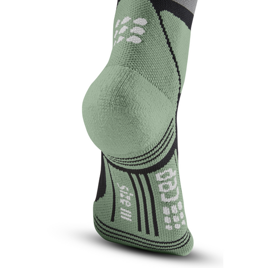 Hiking Max Cushion Tall Compression Socks, Women, Grey/Mint, Foot Details