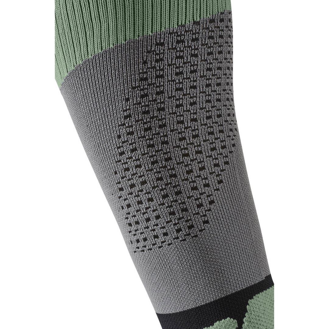 Hiking Max Cushion Tall Compression Socks, Women, Grey/Mint, Sock Details