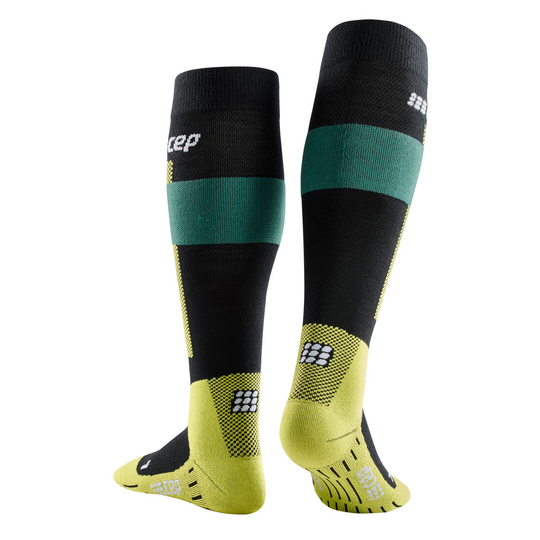 Ski Merino Tall Compression Socks, Men, Green Merino, Back View