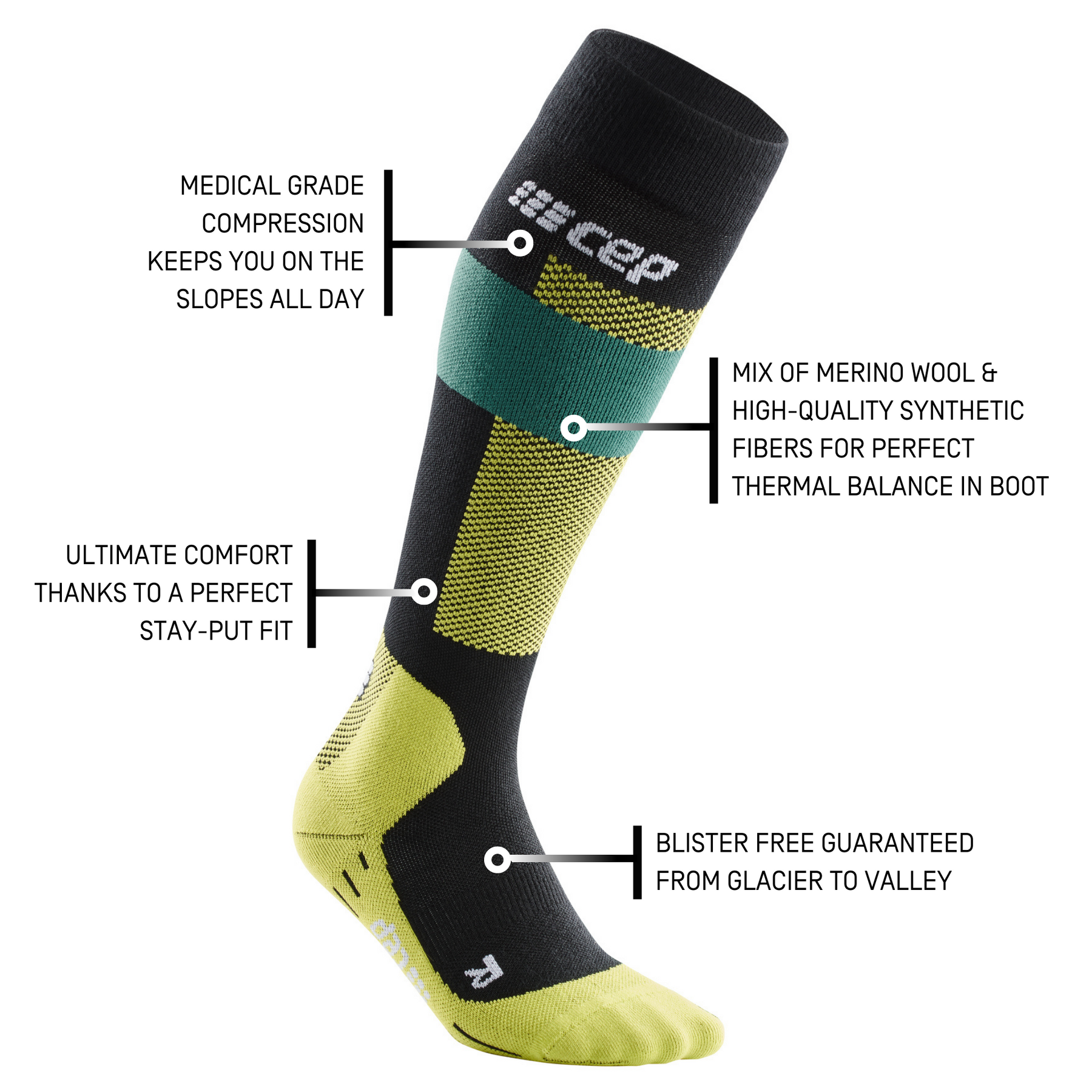 Ski Merino Tall Compression Socks for Men Compression Sportswear