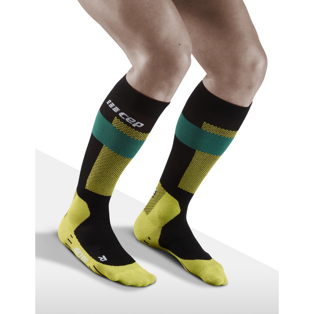 Ski Merino Tall Compression Socks, Men, Green Merino