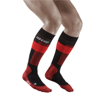 Ski Merino Tall Compression Socks, Men, Red Merino