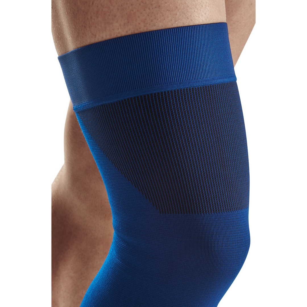 Mid Support Knee Sleeve, Blue-Mid, Front Detail View