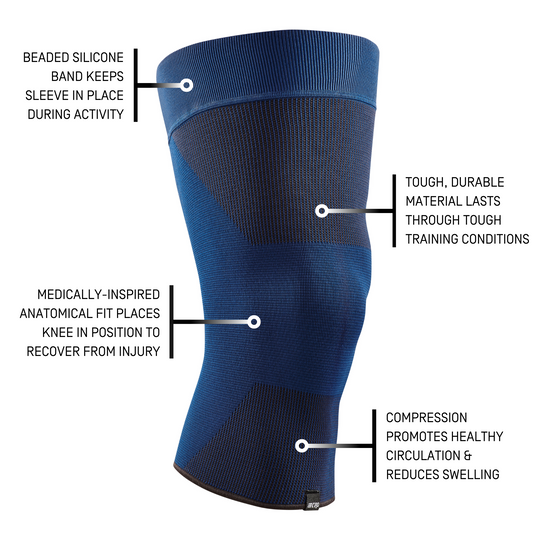Mid Support Knee Sleeve, Blue-Mid, Details