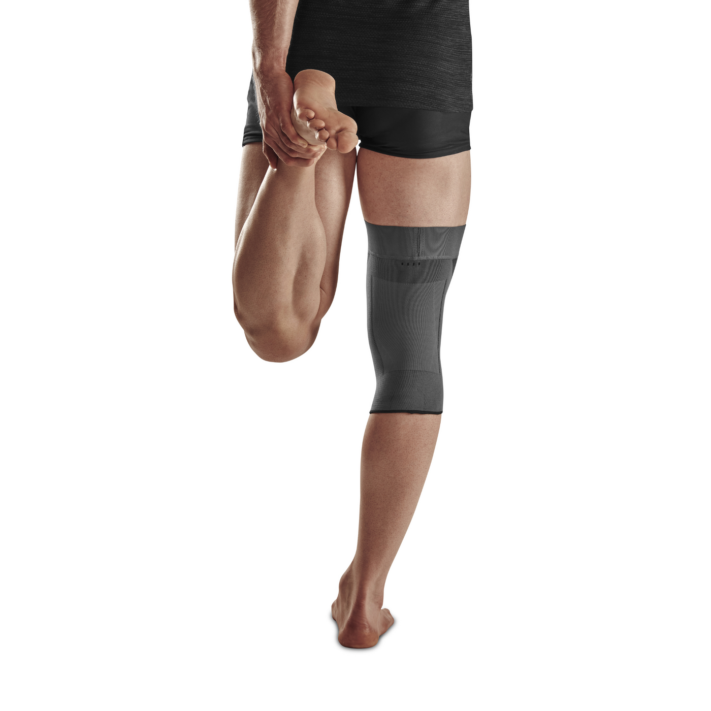 Mid Support Knee Sleeve, Grey-Mid, Back View Model