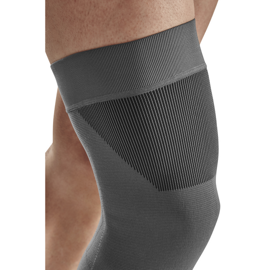 Mid Support Knee Sleeve, Grey-Mid, Front Detail View