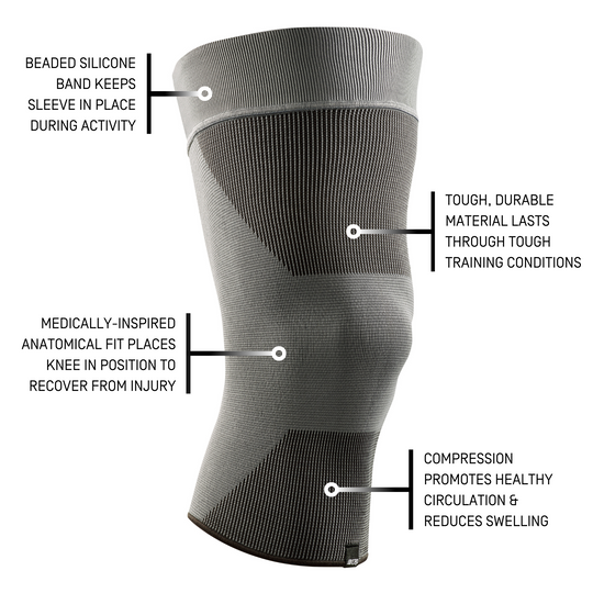 Mid Support Knee Sleeve, Grey-Mid, Details