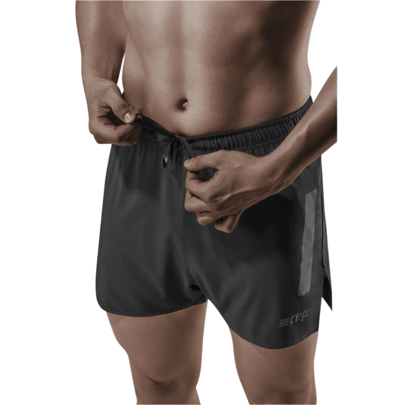 Race Loose Fit Shorts, Men, Black, Front Detail