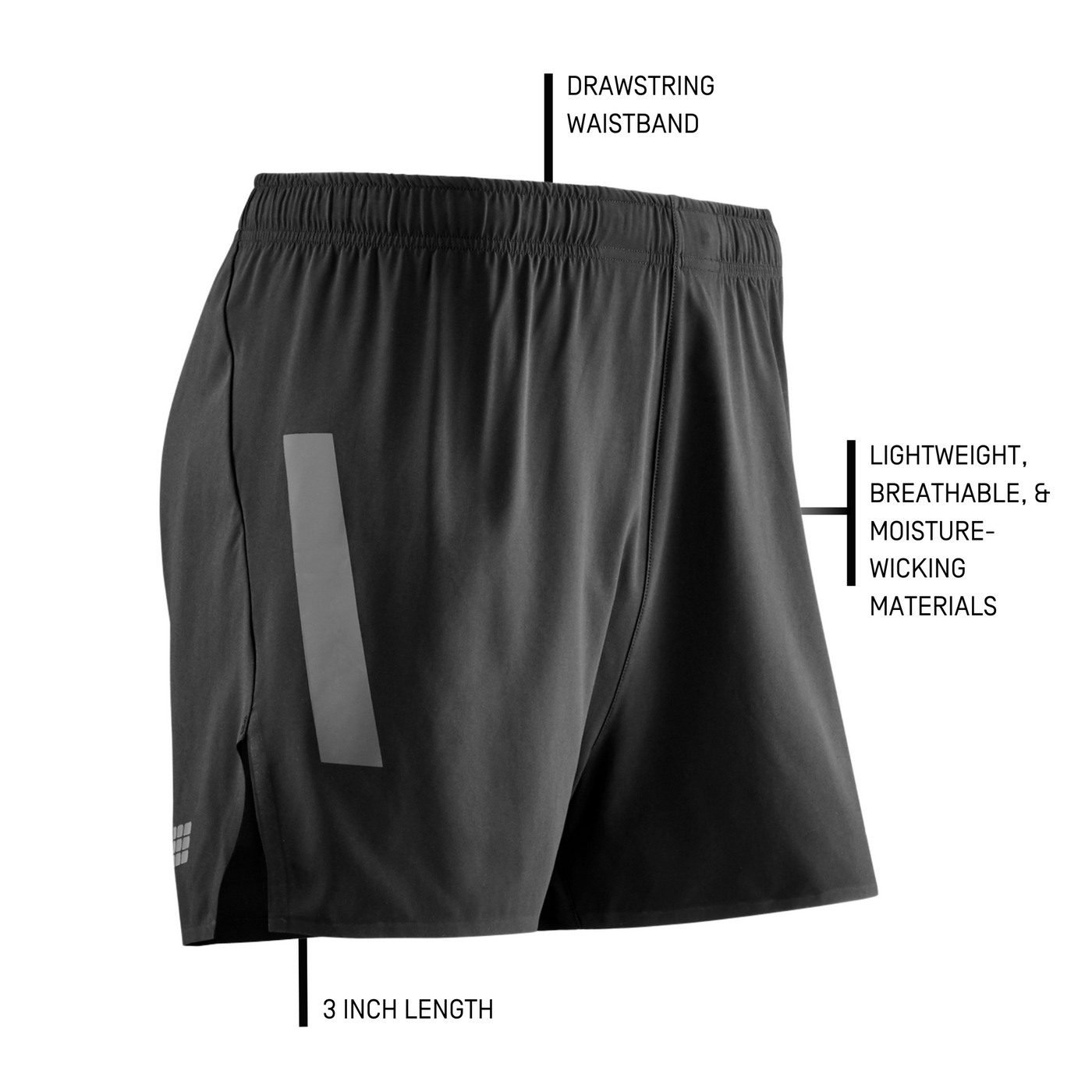Race Loose Fit Shorts, Men, Black, Details