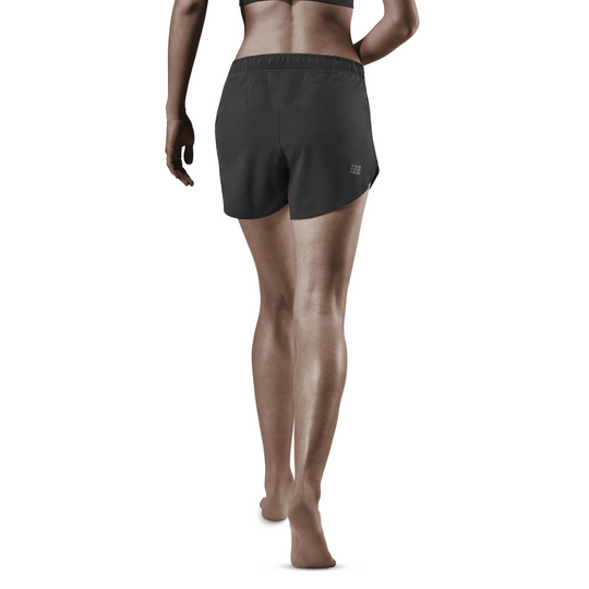 Race Loose Fit Shorts, Women, Black, Back View Model
