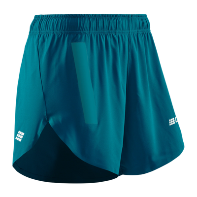 Race Loose Fit Shorts, Women, Petrol, Front View