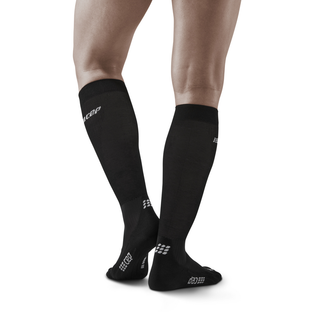 Ανδρικές Κάλτσες Συμπίεσης Ανάκτησης Υπέρυθρων, Μαύρο/Μαύρο, Μοντέλο Πίσω Όψης