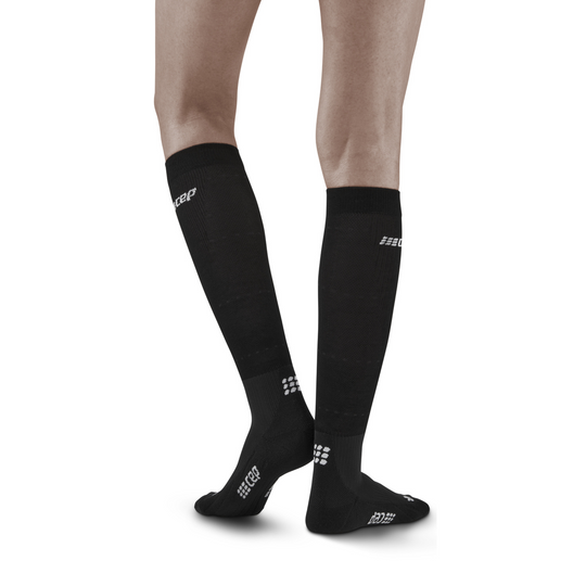 Calcetines de compresión de recuperación por infrarrojos, mujer, negro/negro, modelo vista trasera