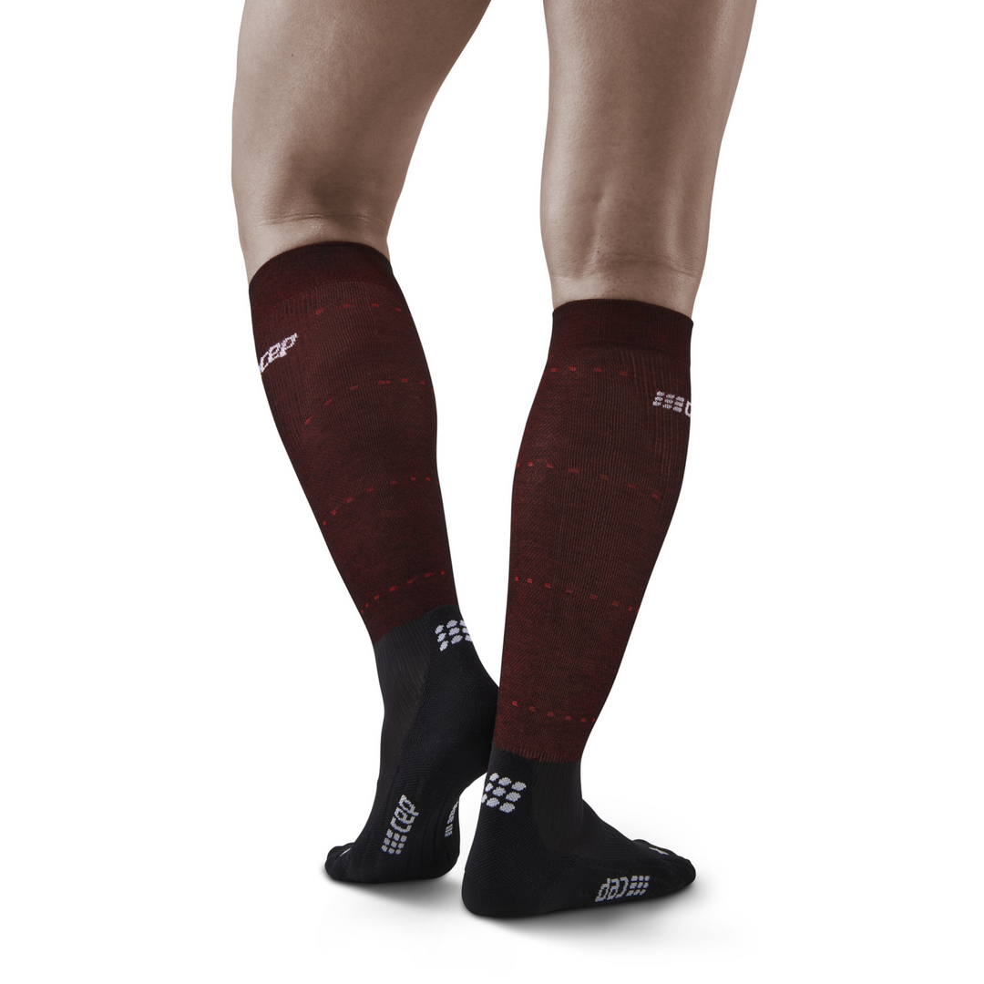 Ανδρικές Κάλτσες Συμπίεσης Ανάκτησης Υπέρυθρων, Μαύρο/Κόκκινο, Μοντέλο Πίσω Όψης