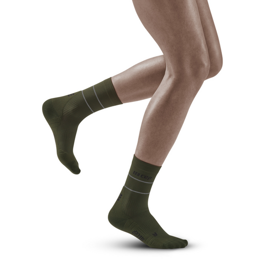 Ανακλαστικές Κάλτσες Συμπίεσης Μέσης Κοπής, Γυναικείες, Σκούρο Πράσινο/Ασημί