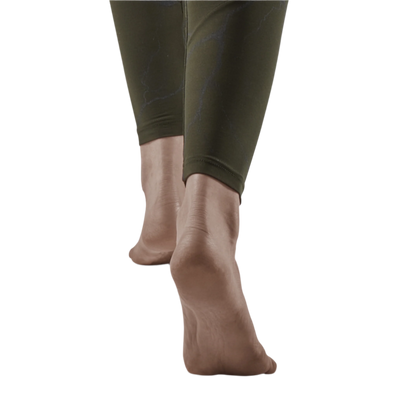 Reflective Tights, Women, Dark Green, Bottom Detail