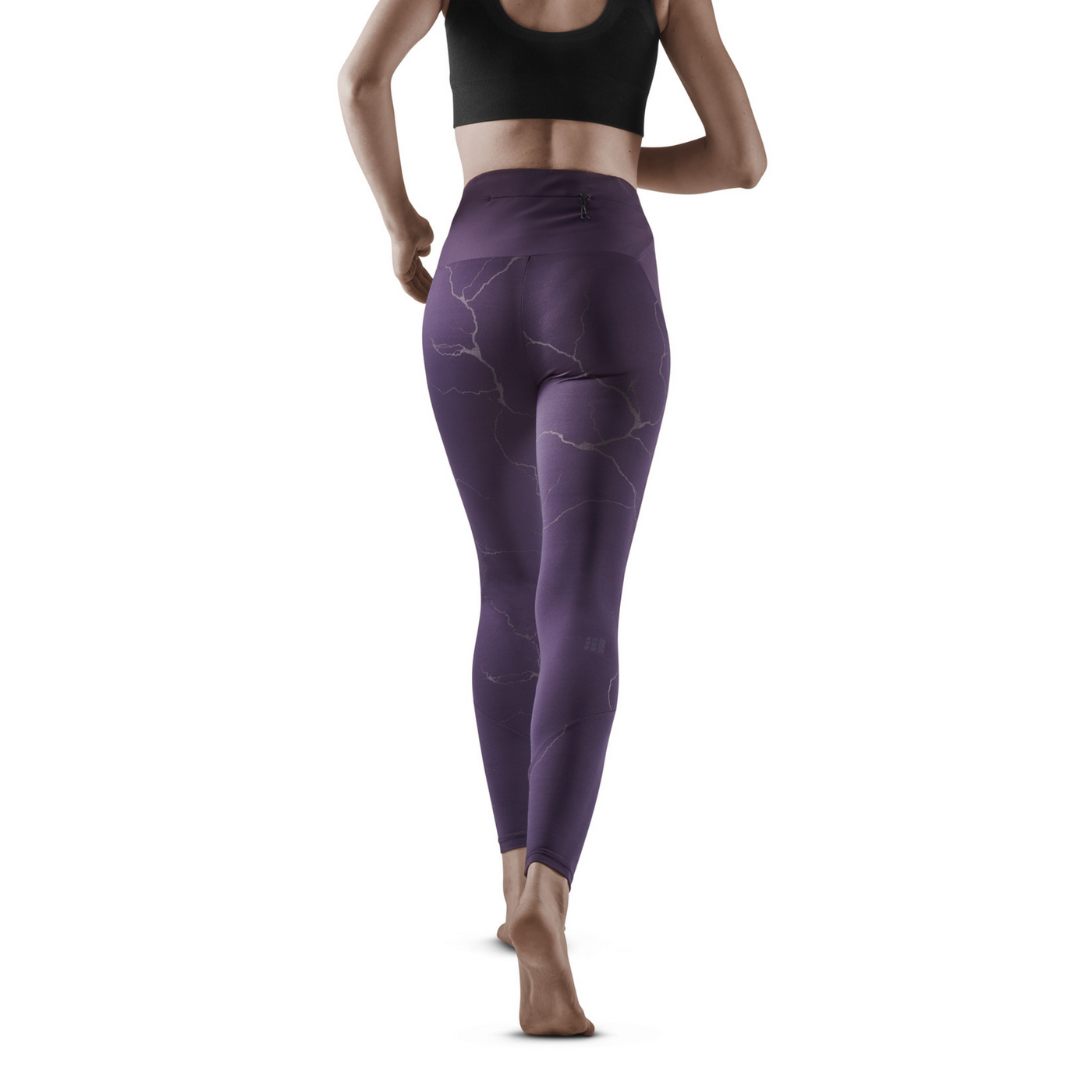Reflective Tights, Women, Purple, Back View Model